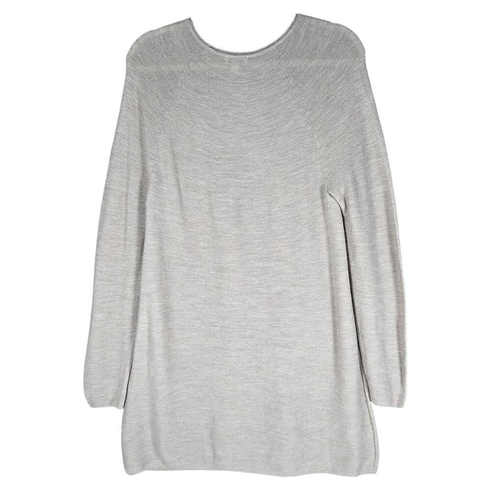 J Jill Sweater Womens Medium Taupe Merino Wool Long Sleeve Tunic Pullover Knit - Picture 6 of 8